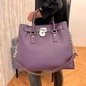 Michael Kors Hamilton Saffiano Leather Purple/Violet Tote